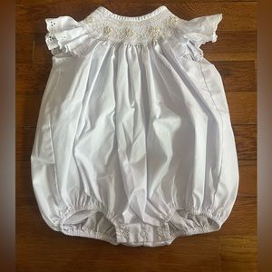The Beaufort Bonnet Company brand smocked bubble. Size 0-6 months.